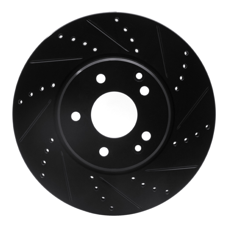 Chrysler Crossfire Brake Rotor (1) - Front Right - R1 Concepts - Drilled & Slotted - Black - `96-`11